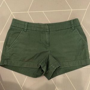 J Crew Forest Green 100% Cotton Chino Shorts sz 4